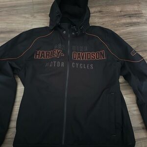 Harley-Davidson Black Jacket with Orange Accents